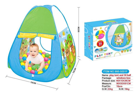 Cartoon Happy Zoo Tent With 50 Sea Balls