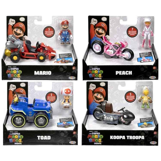 Supermario Movie 6Cm Figure + Kart 4 Asst